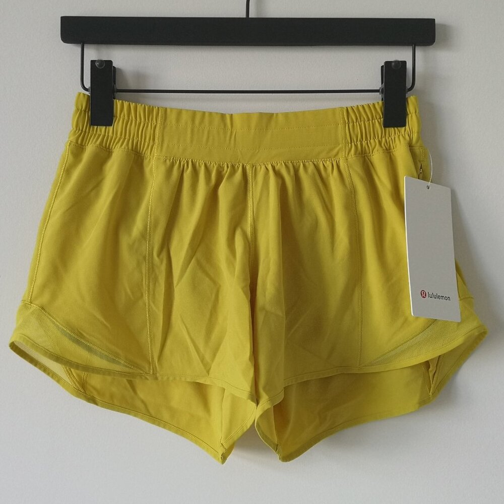 NWT LULULEMON SOLL Yellow Lightweight Low Rise Lined 4" Hotty Hot Shorts 4, 6